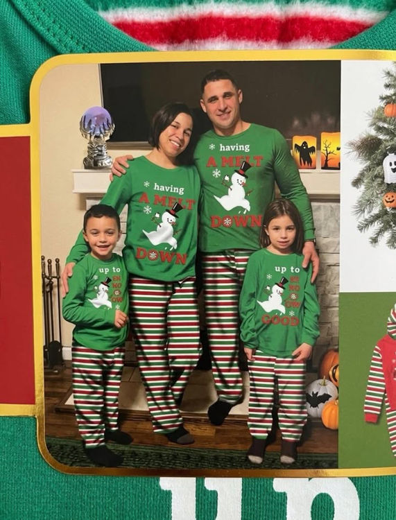 Picture of HPS01 CHILDREN SOFT GREEN CHRISTMAS PYJAMA 4-18 YEARS